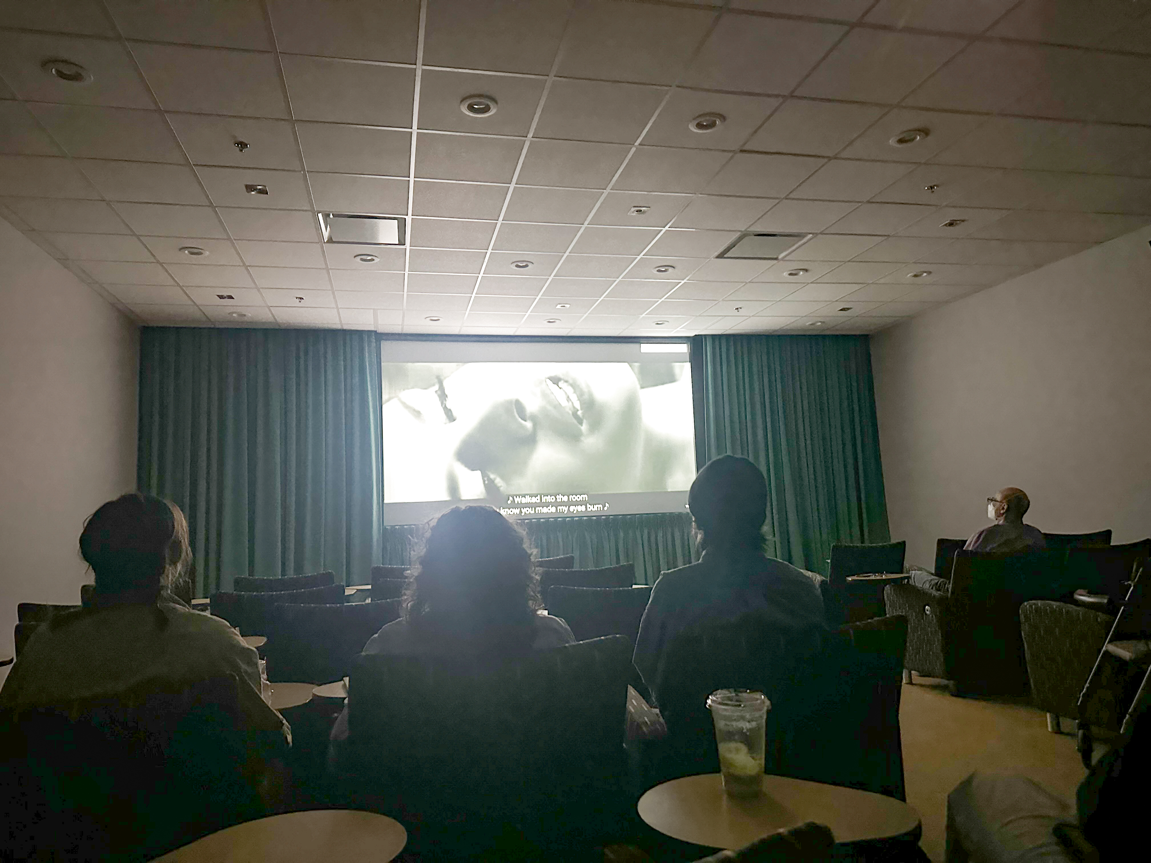 Oualid Mouaness showing the music video he produced called Blue Jeans by Lana Del Ray. (Emma Welniak Photo)