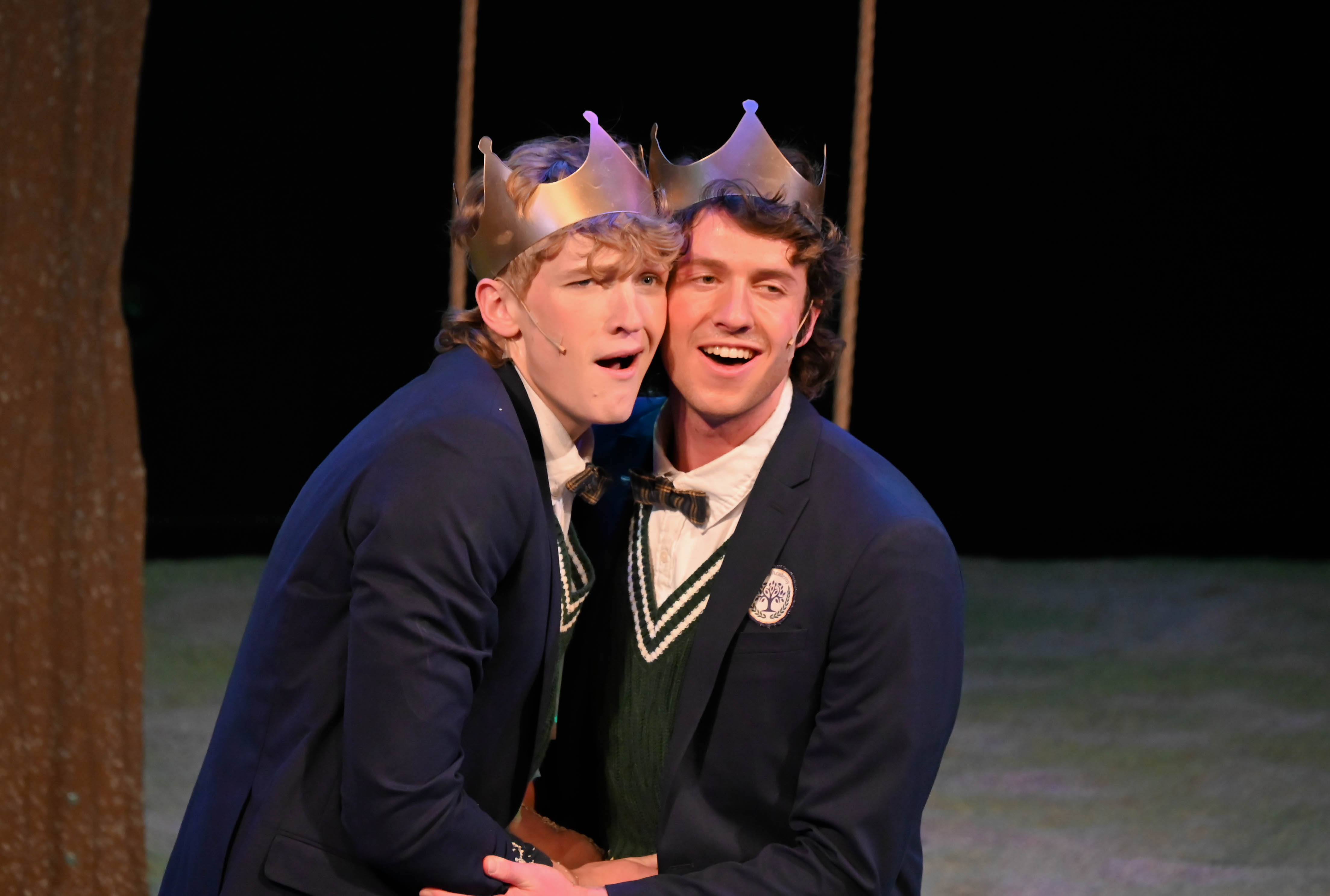 Oscar Erikson (left) and Ethan Williams (right) playing the two princes in “Into the Woods.” (Garrett Grochowski Photo)